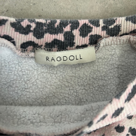 Ragdoll pink black leopard print short sleeve oversized sweatshirt SMALL - Picture 5 of 6